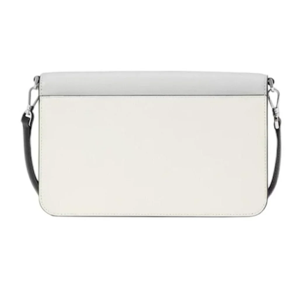 Kate Spade Womens Grey Leather Madison Medium Flap Convertible Crossbody New